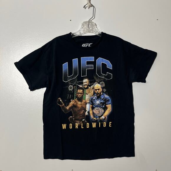 UFC Worldwide Graphic Black 100% Cotton Short Sleeve T-Shirt Men’s Size Medium - Picture 1 of 6